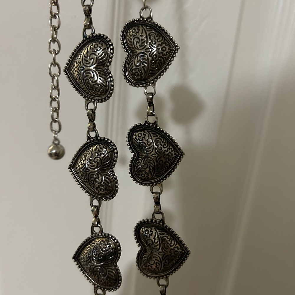 NWT Torrid Silver Heart Charm Belt